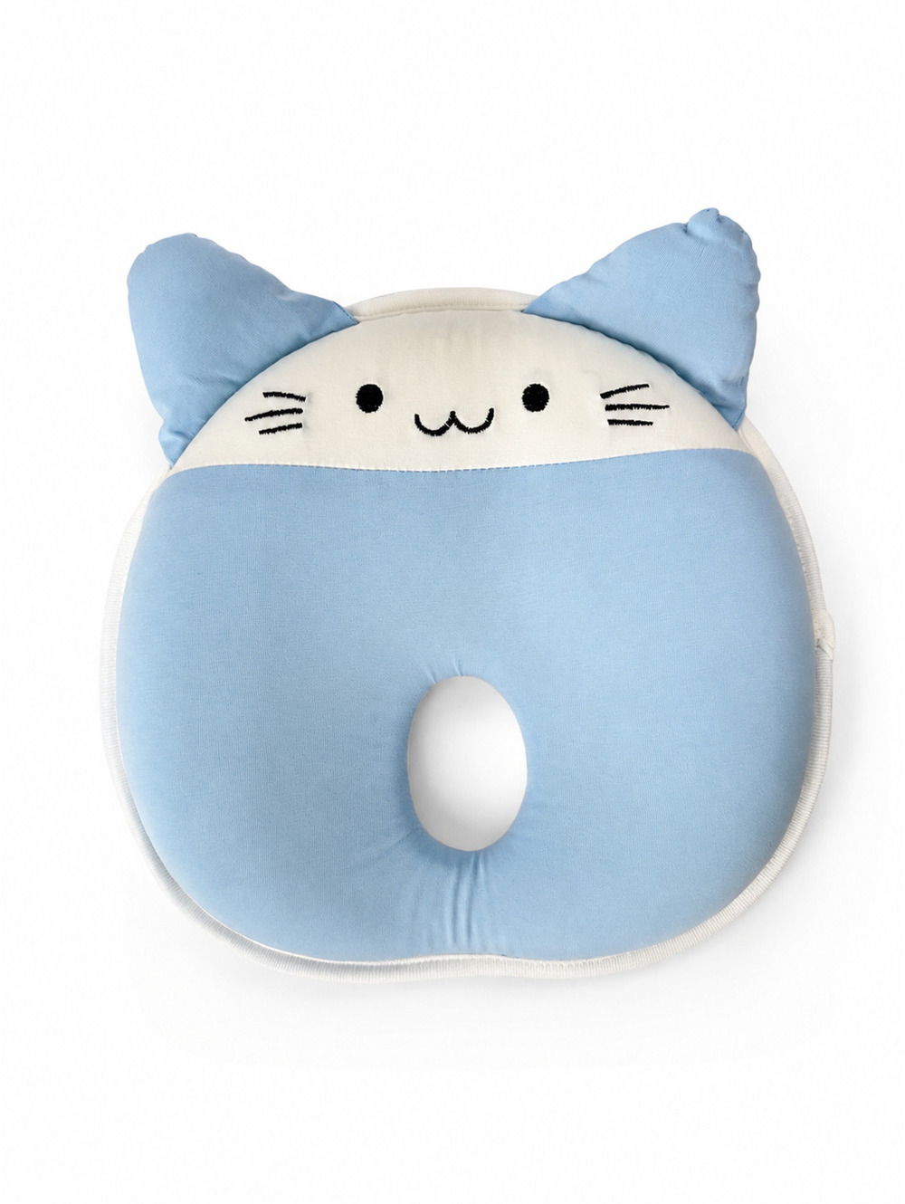 Japanese Style Kawaii Cat Baby Infant Support Pillow Blue White | New - Picture 1 of 2